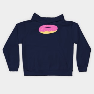 Cute pink donut with yellow sprinkles Kids Hoodie